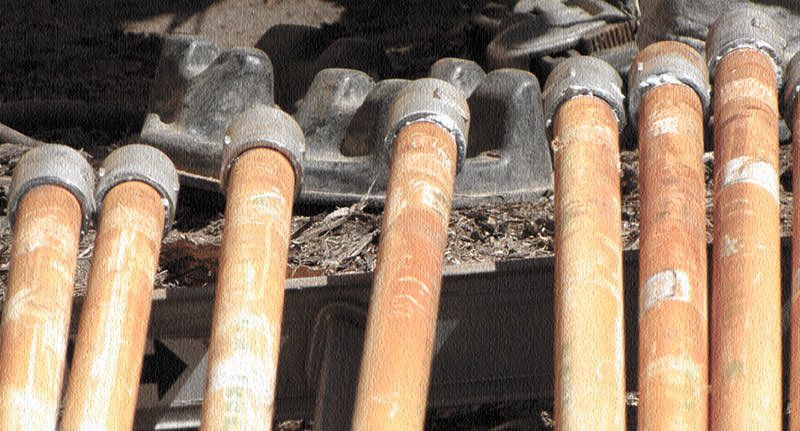 Pipes connected to a well pump